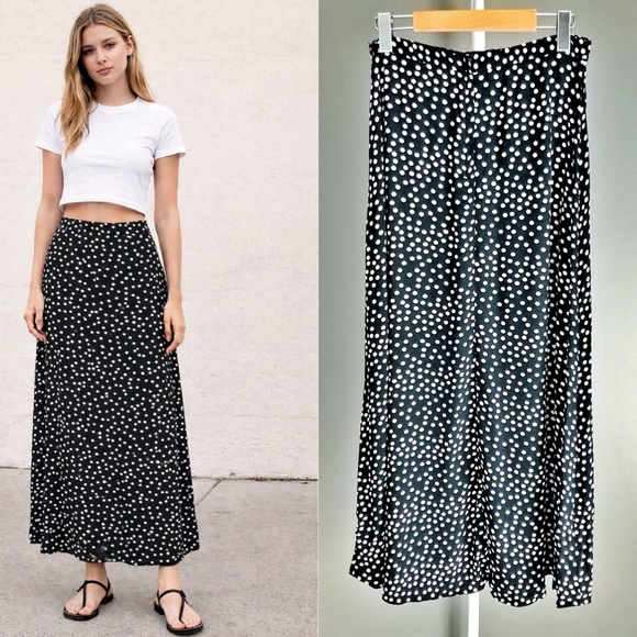 SUZY SHIER Gorgeous Polka Dots Boho  Pattern Cottagecore Summer Maxi Skirt.Small - Picture 13 of 13
